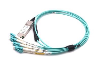 China 10.3G/CH Qsfp+ verweisen Befestigungs-Kabel auf Ausbruch Aoc Om3 des Verbindungsstück-8lc Faser 100m fournisseur
